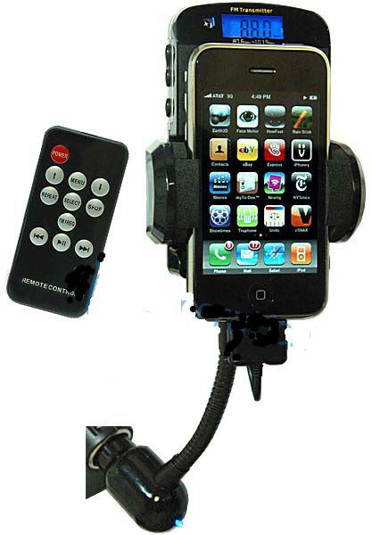FM Transmitter** w/Charger/Dock/Remote for iPod/iPhone/iTouch